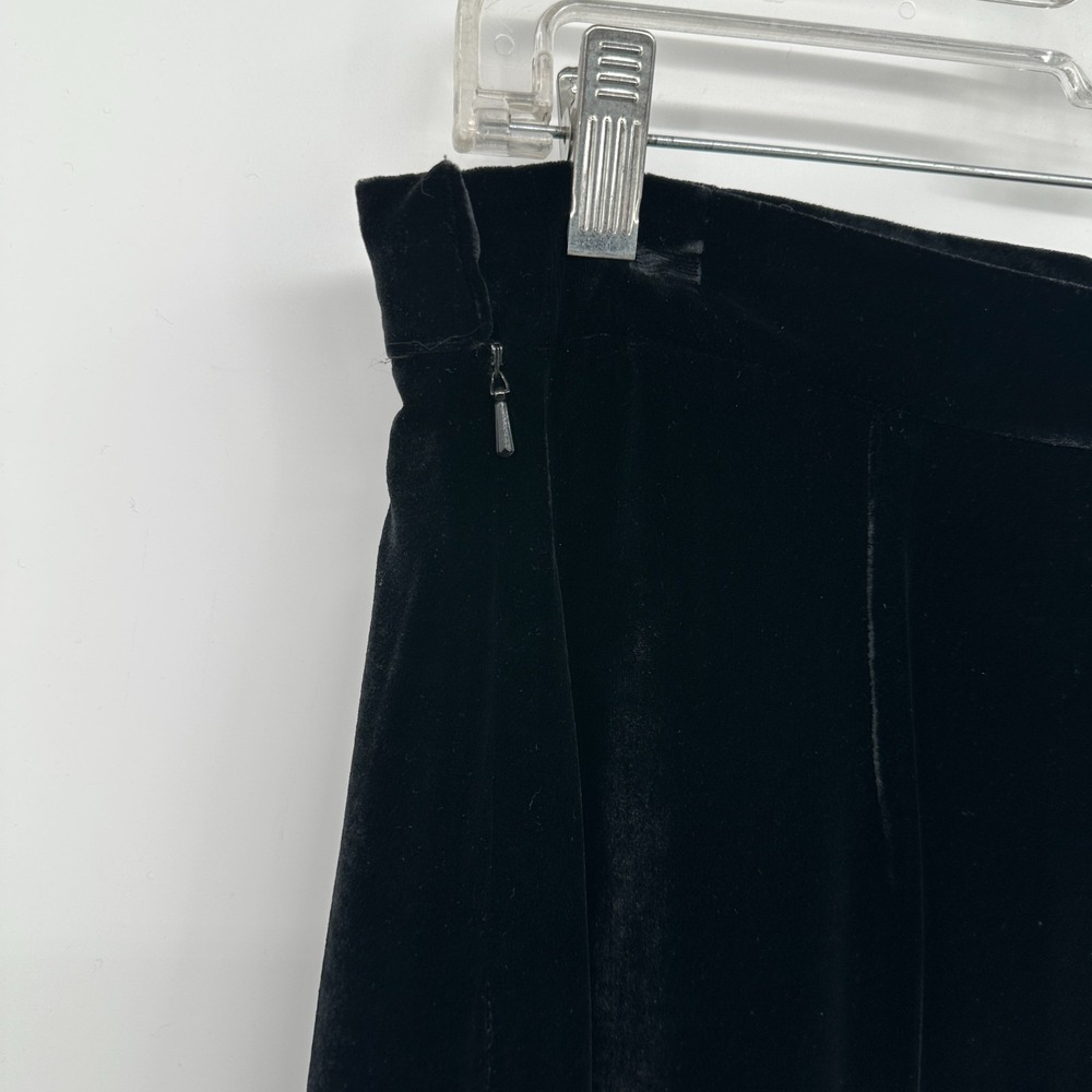 Vintage Liz Claiborne Black Velvet Maxi Skirt Size 12 Lined Tiered Romantic Silk - Picture 6 of 9